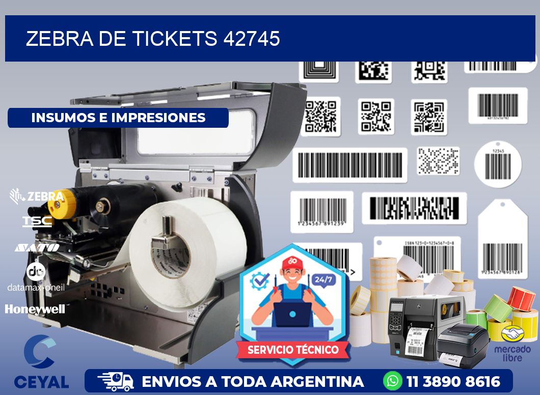 ZEBRA DE TICKETS 42745