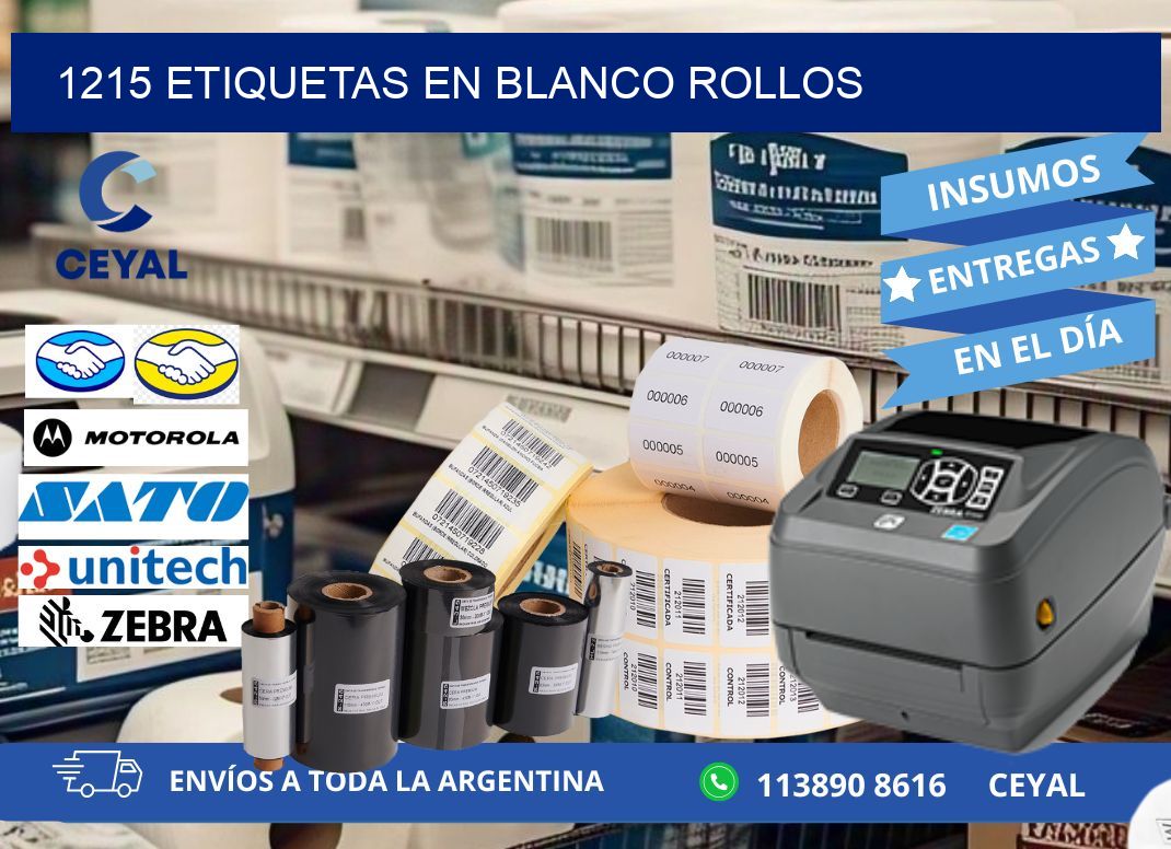 1215 ETIQUETAS EN BLANCO ROLLOS
