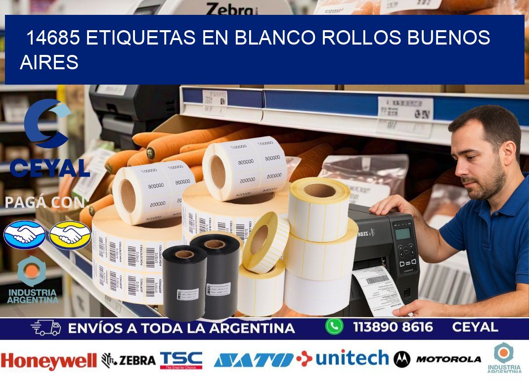 14685 ETIQUETAS EN BLANCO ROLLOS BUENOS AIRES