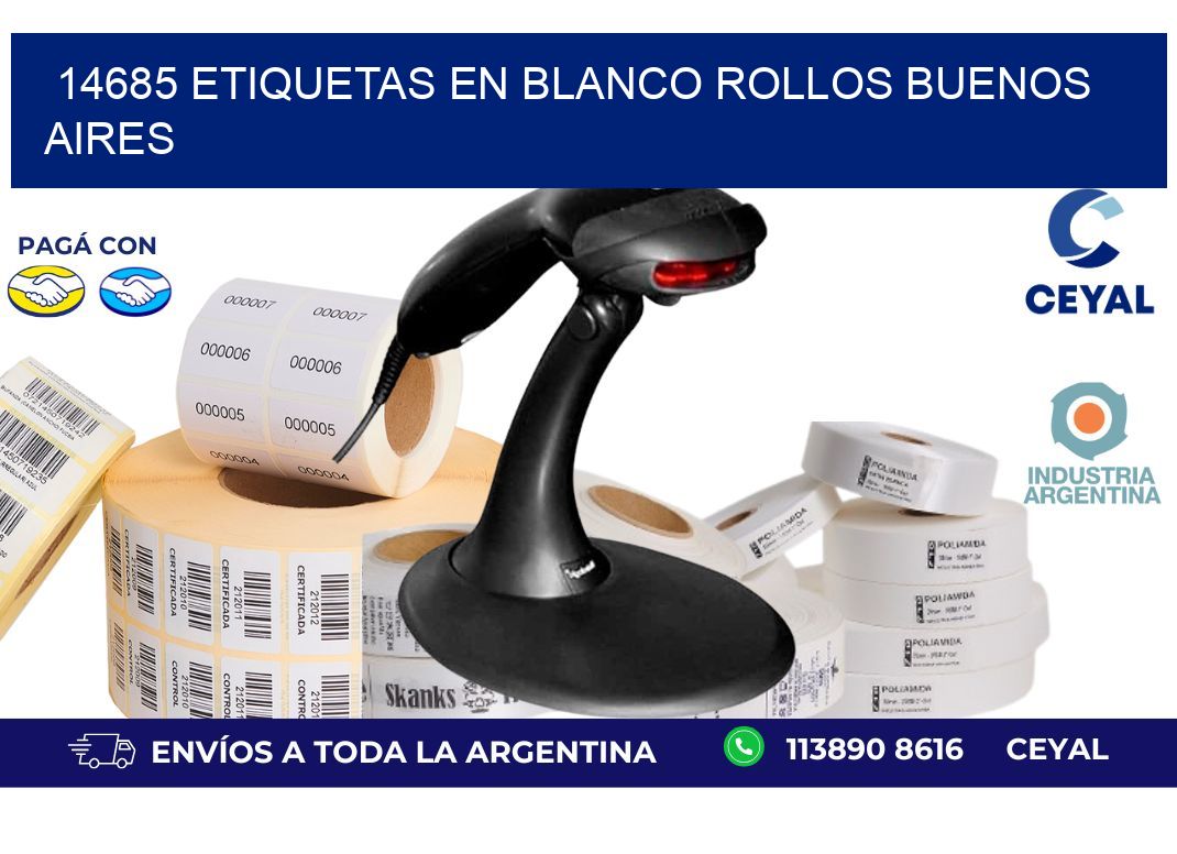 14685 ETIQUETAS EN BLANCO ROLLOS BUENOS AIRES
