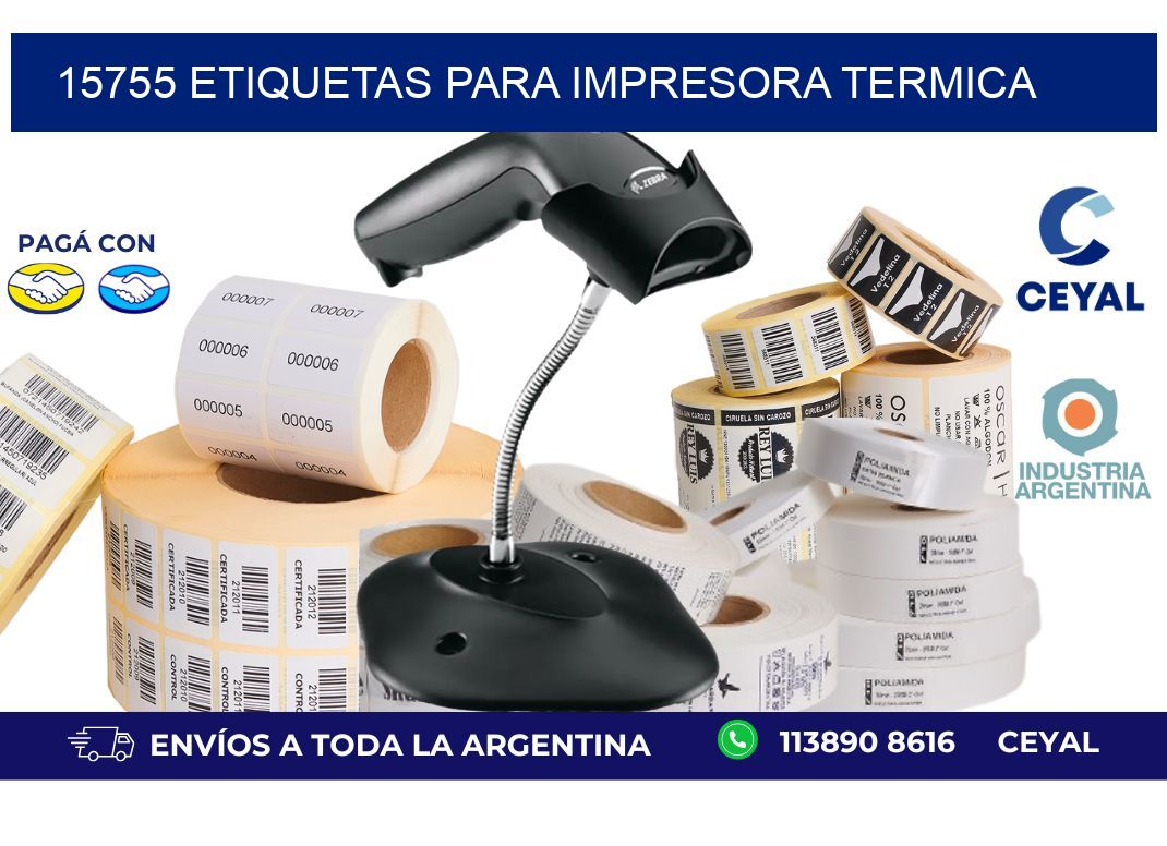 15755 ETIQUETAS PARA IMPRESORA TERMICA