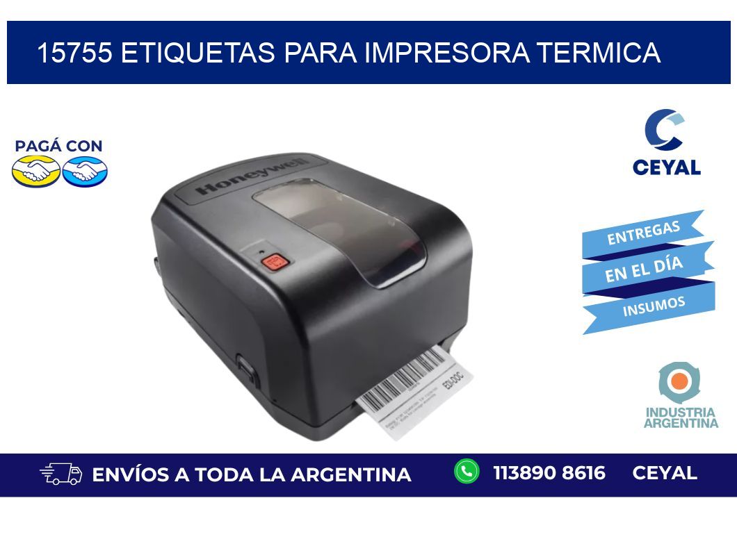 15755 ETIQUETAS PARA IMPRESORA TERMICA