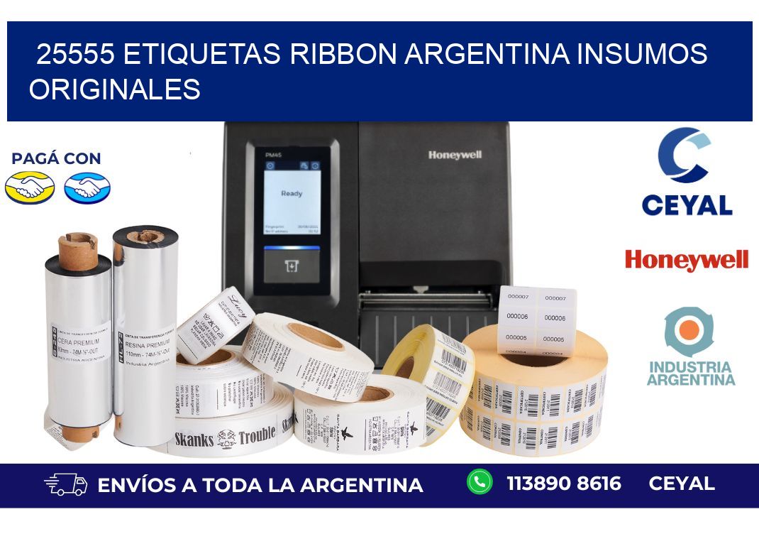 25555 etiquetas ribbon argentina INSUMOS ORIGINALES