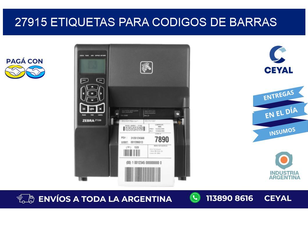 27915 ETIQUETAS PARA CODIGOS DE BARRAS