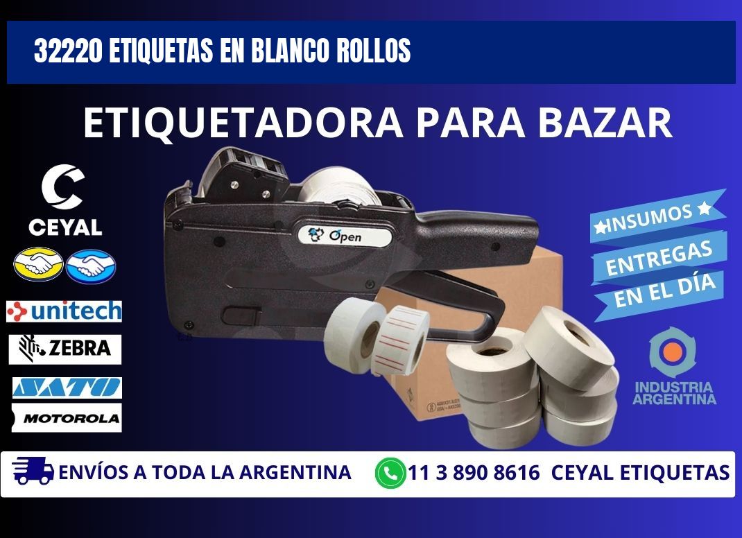 32220 ETIQUETAS EN BLANCO ROLLOS