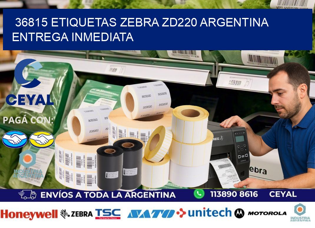 36815 etiquetas zebra zd220 ARGENTINA ENTREGA INMEDIATA