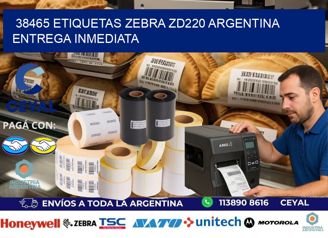 38465 etiquetas zebra zd220 ARGENTINA ENTREGA INMEDIATA