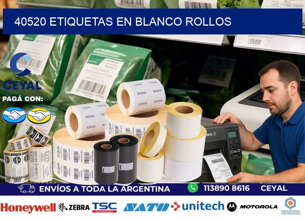 40520 ETIQUETAS EN BLANCO ROLLOS