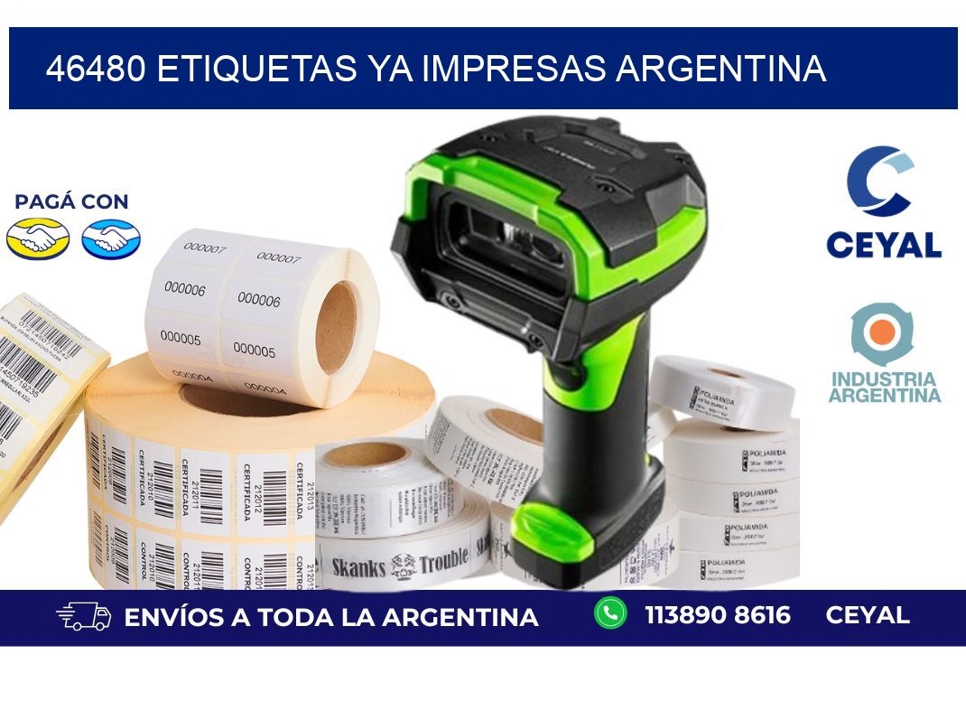 46480 ETIQUETAS YA IMPRESAS ARGENTINA