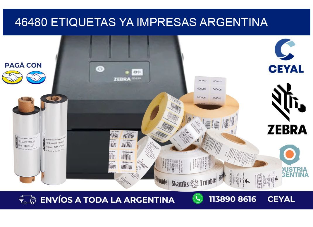 46480 ETIQUETAS YA IMPRESAS ARGENTINA