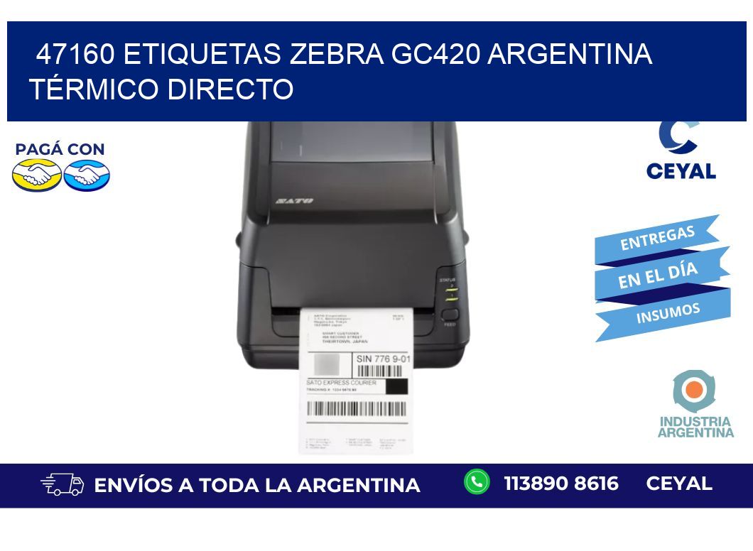 47160 etiquetas zebra gc420 argentina TÉRMICO DIRECTO