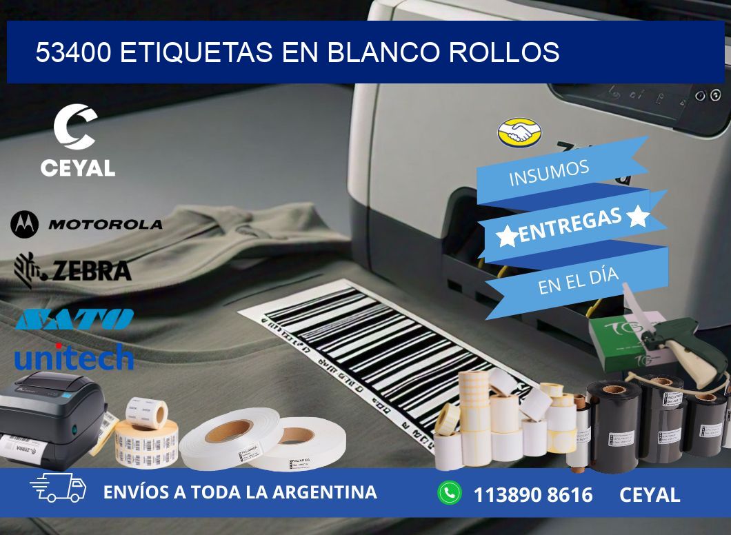 53400 ETIQUETAS EN BLANCO ROLLOS