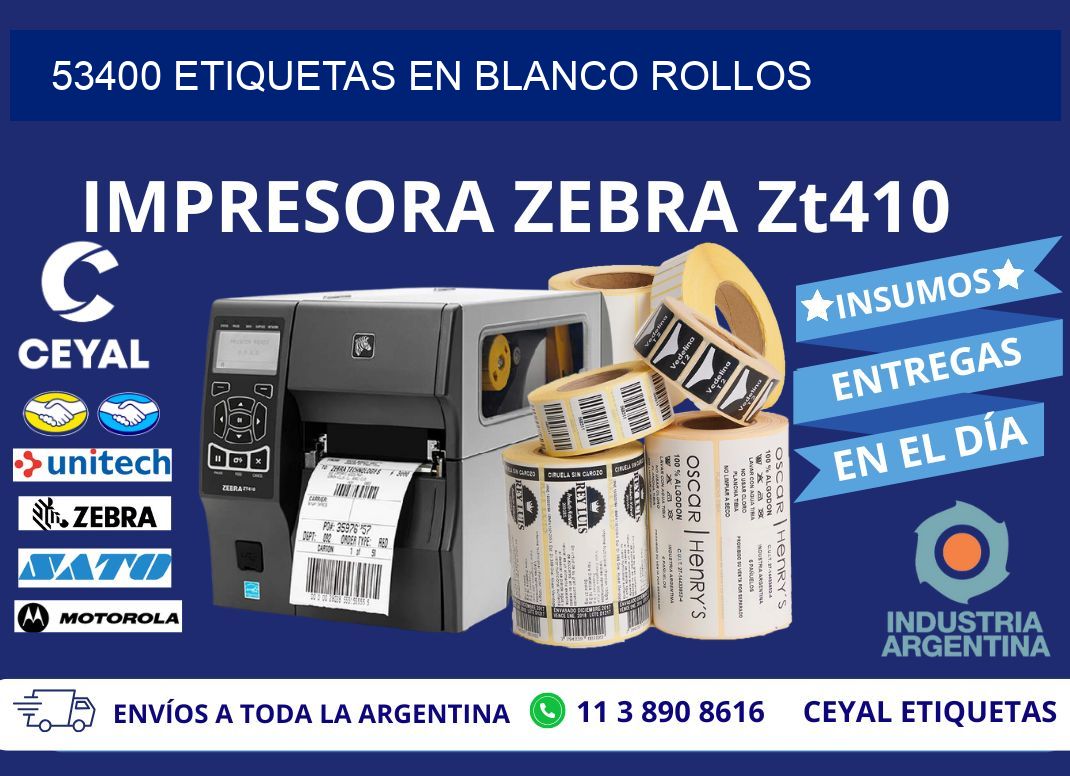 53400 ETIQUETAS EN BLANCO ROLLOS