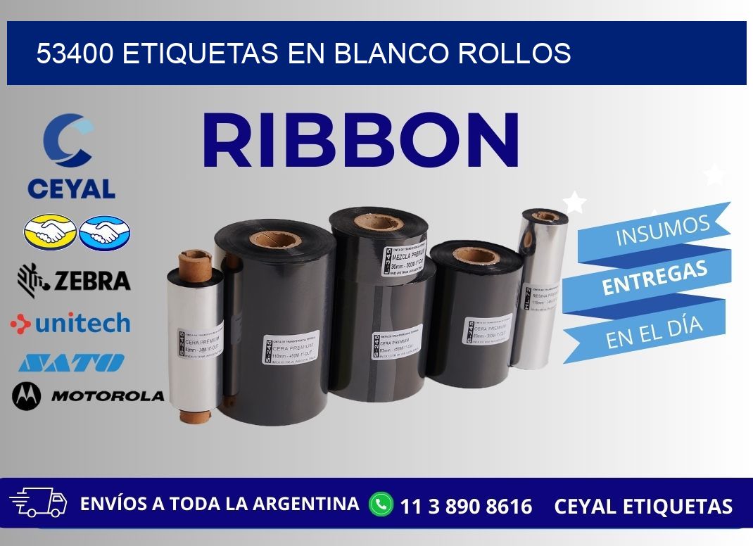 53400 ETIQUETAS EN BLANCO ROLLOS