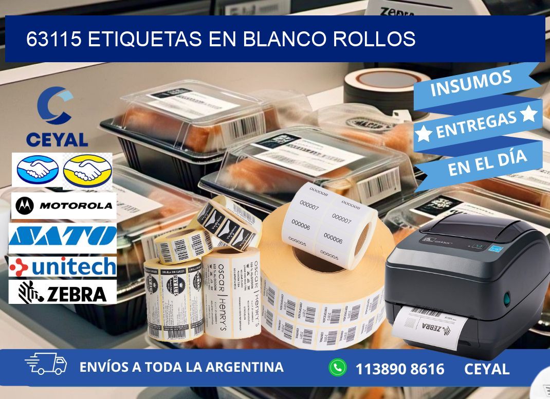 63115 ETIQUETAS EN BLANCO ROLLOS