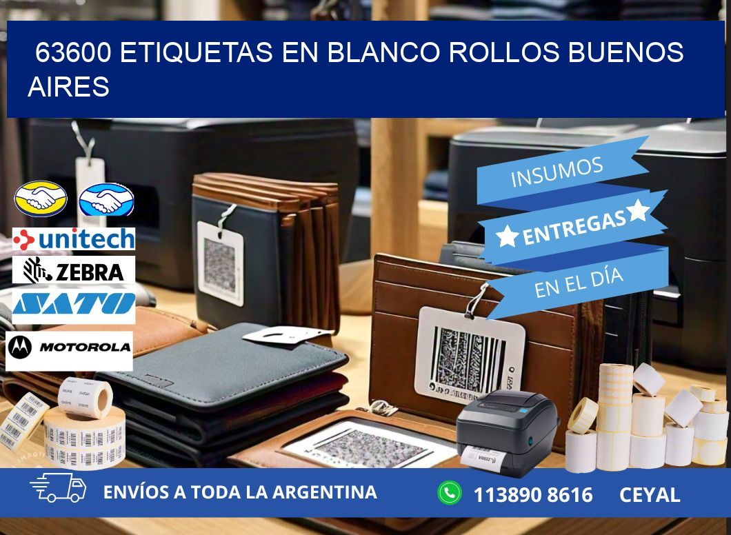 63600 ETIQUETAS EN BLANCO ROLLOS BUENOS AIRES