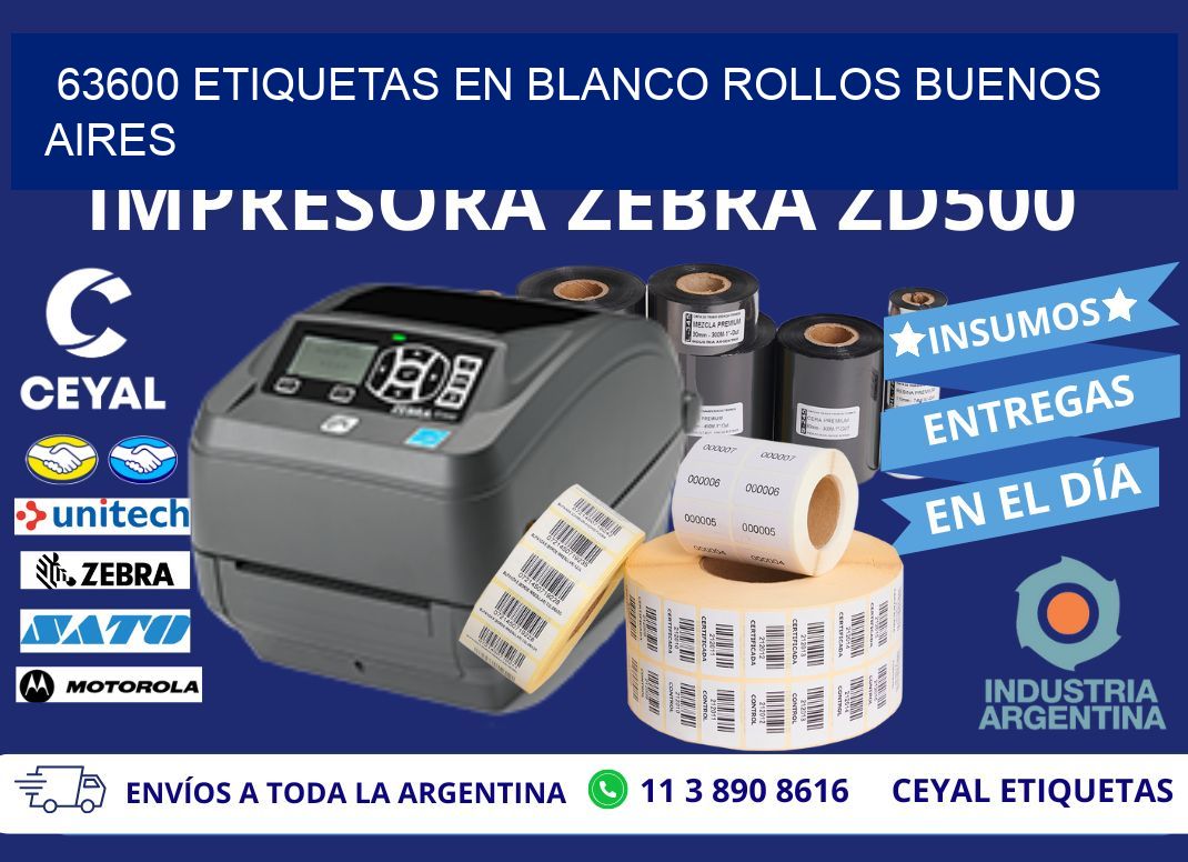 63600 ETIQUETAS EN BLANCO ROLLOS BUENOS AIRES
