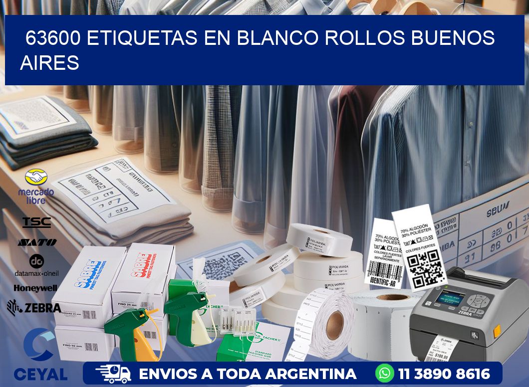63600 ETIQUETAS EN BLANCO ROLLOS BUENOS AIRES