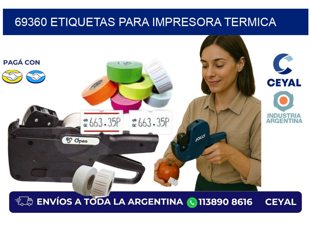 69360 ETIQUETAS PARA IMPRESORA TERMICA