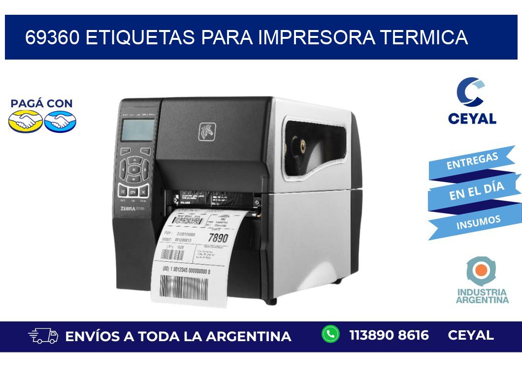 69360 ETIQUETAS PARA IMPRESORA TERMICA