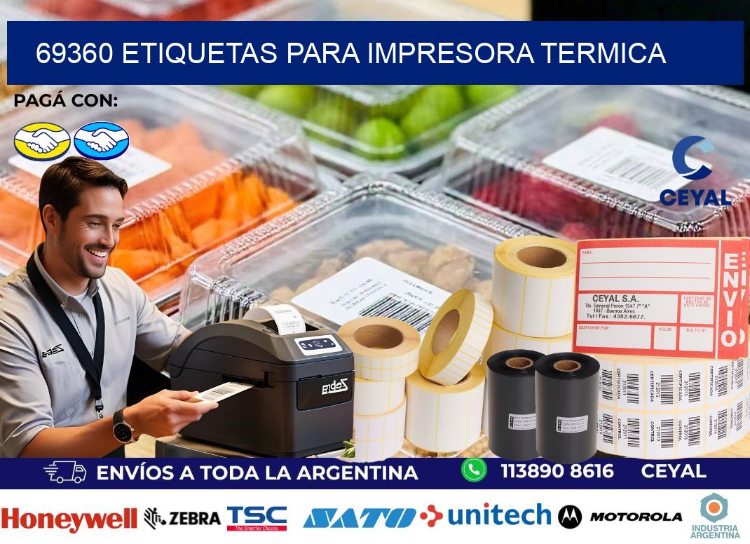 69360 ETIQUETAS PARA IMPRESORA TERMICA