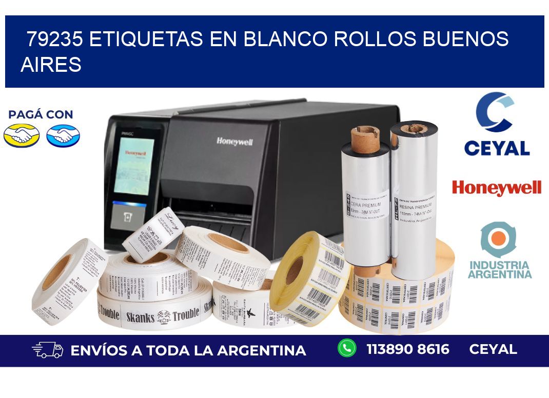 79235 ETIQUETAS EN BLANCO ROLLOS BUENOS AIRES