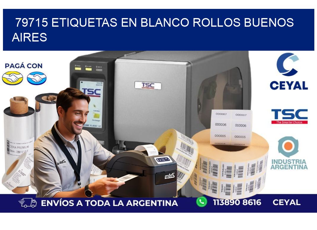 79715 ETIQUETAS EN BLANCO ROLLOS BUENOS AIRES