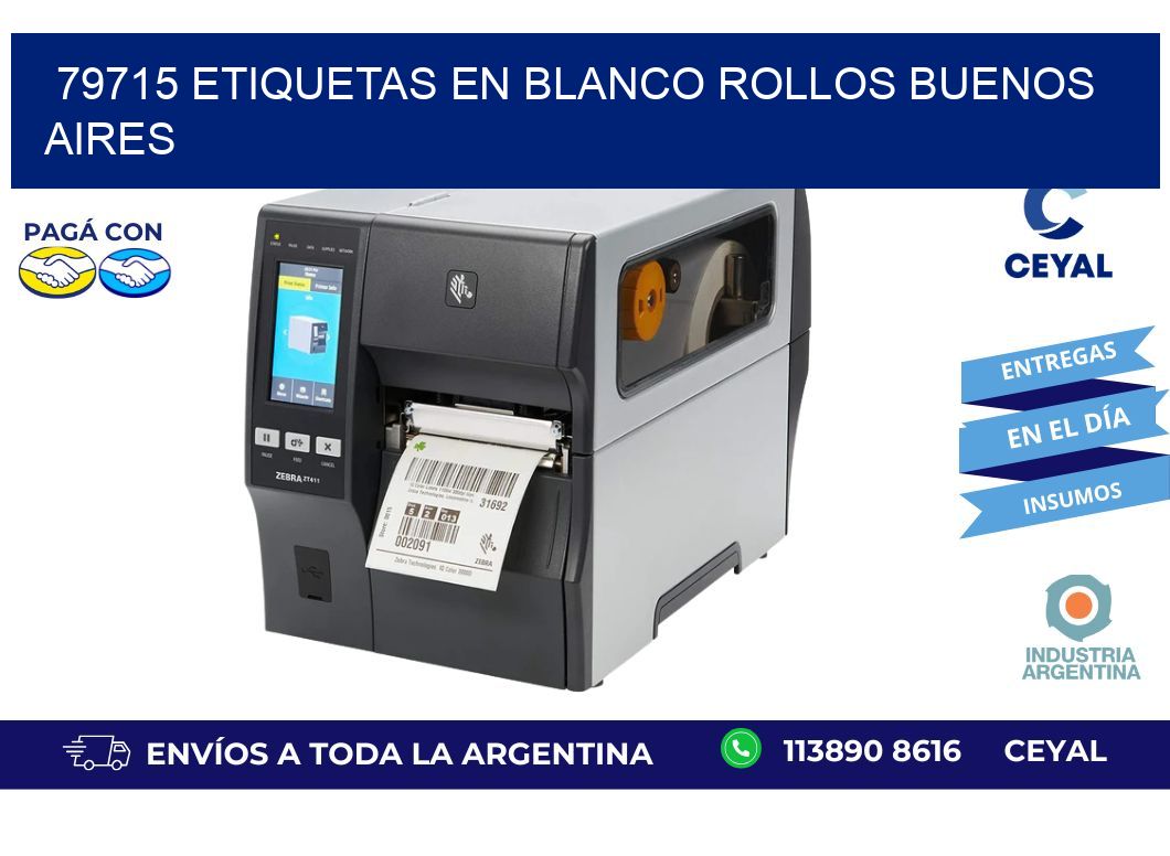 79715 ETIQUETAS EN BLANCO ROLLOS BUENOS AIRES