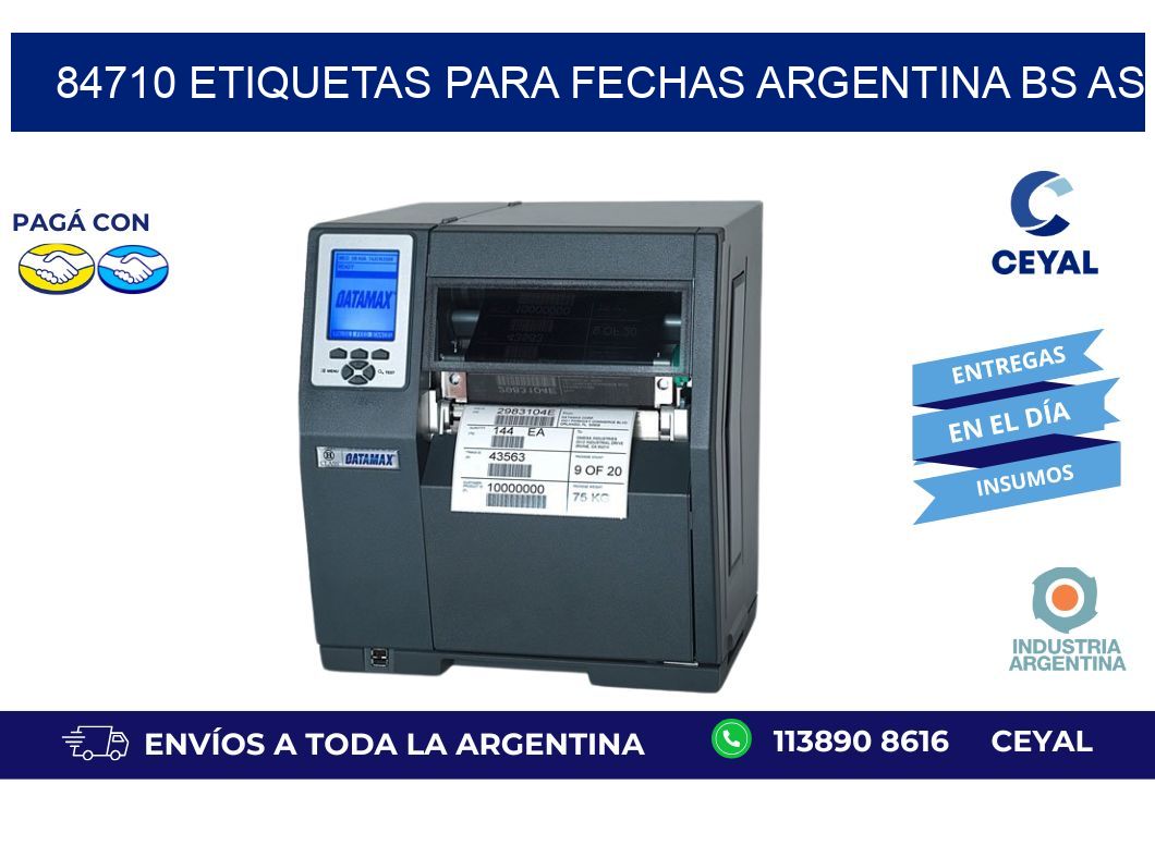 84710 ETIQUETAS PARA FECHAS ARGENTINA BS AS