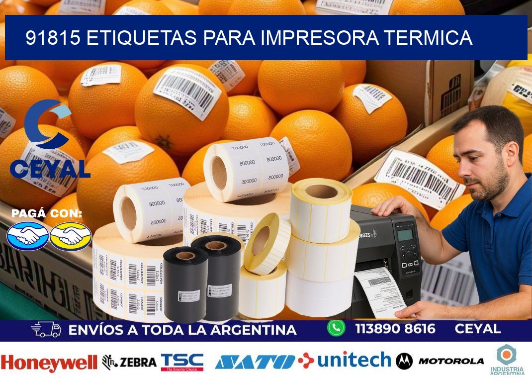 91815 ETIQUETAS PARA IMPRESORA TERMICA