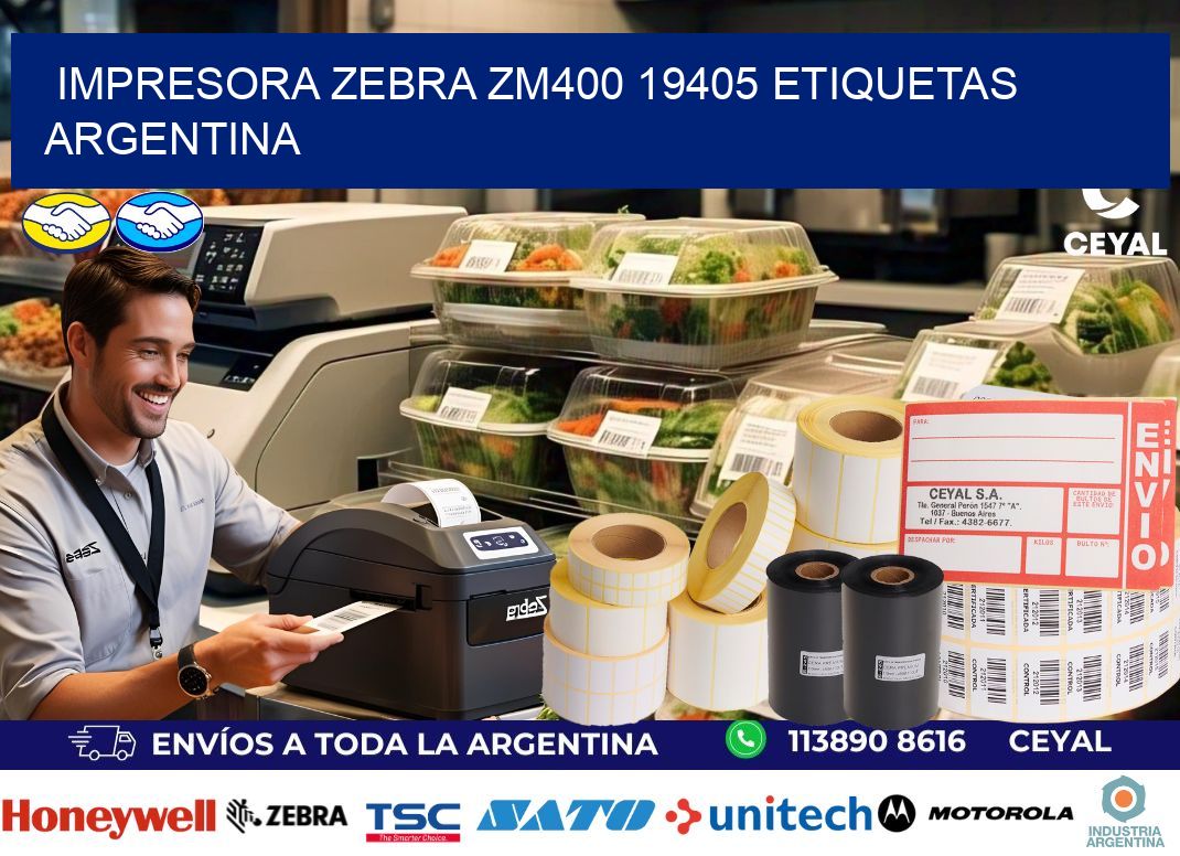 Impresora zebra zm400 19405 etiquetas argentina