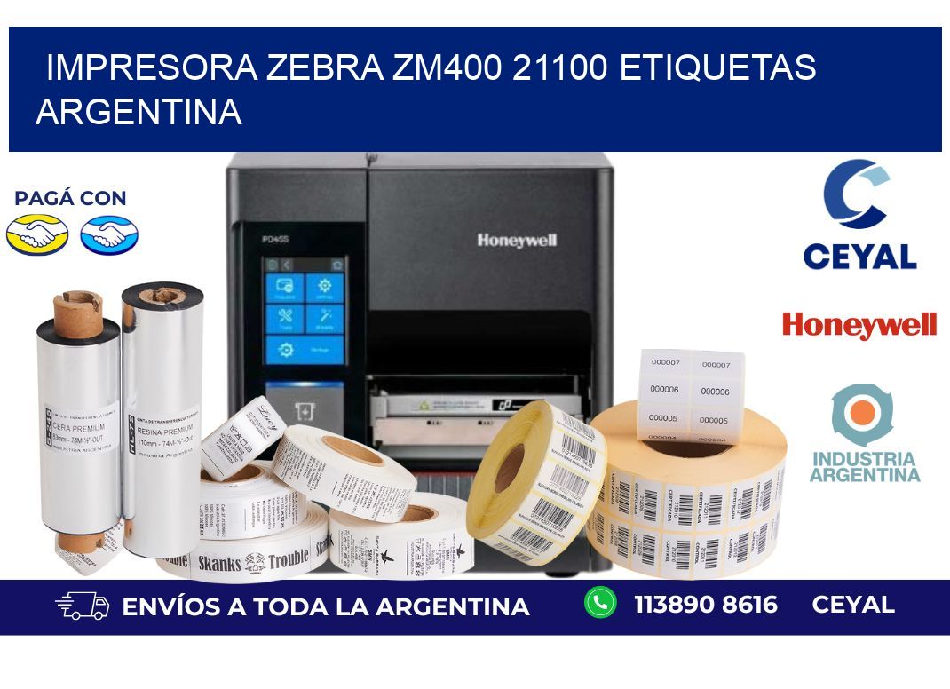 Impresora zebra zm400 21100 etiquetas argentina
