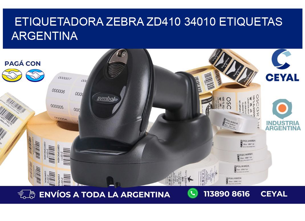 etiquetadora zebra zd410 34010 etiquetas argentina