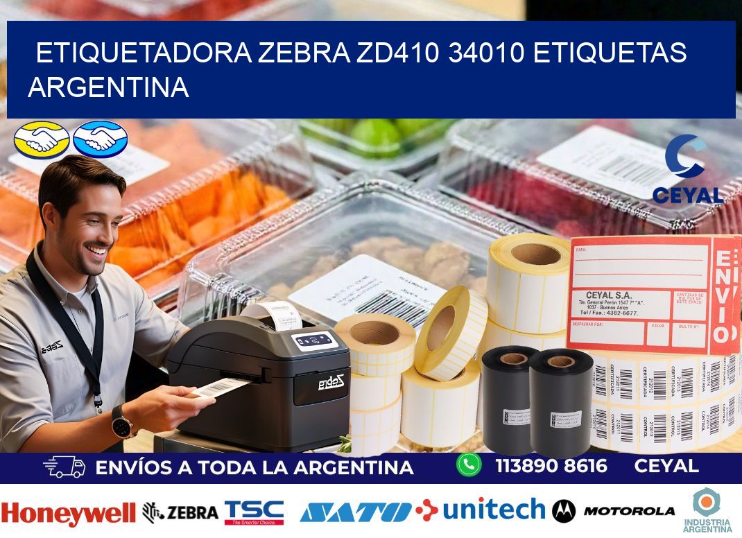 etiquetadora zebra zd410 34010 etiquetas argentina