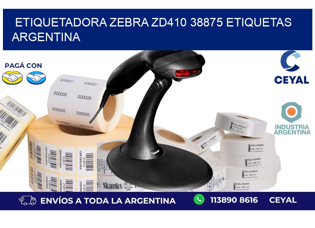 etiquetadora zebra zd410 38875 etiquetas argentina