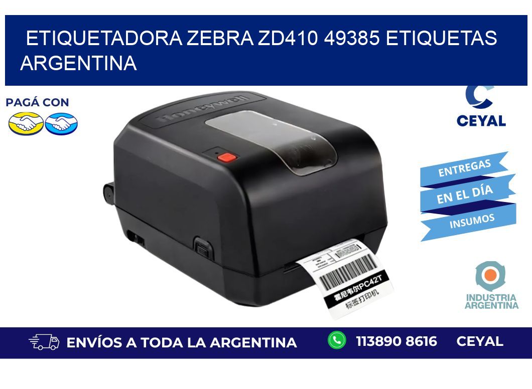 etiquetadora zebra zd410 49385 etiquetas argentina
