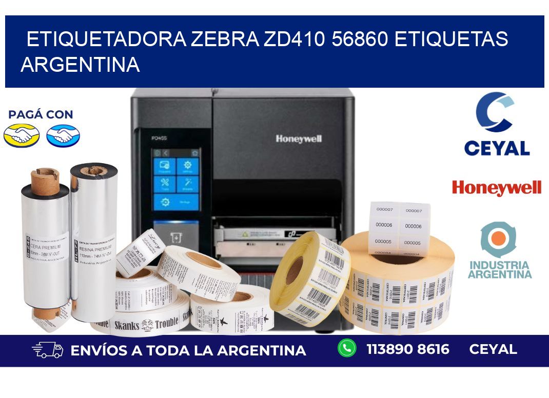 etiquetadora zebra zd410 56860 etiquetas argentina