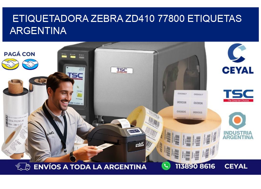 etiquetadora zebra zd410 77800 etiquetas argentina