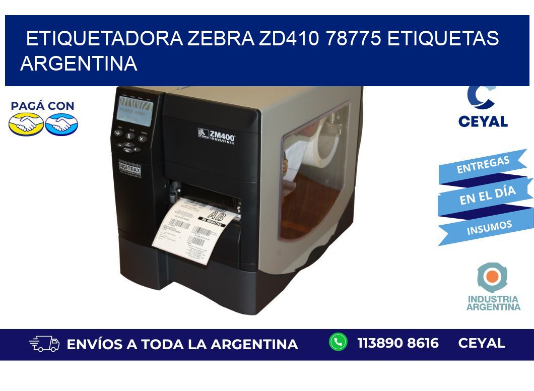 etiquetadora zebra zd410 78775 etiquetas argentina