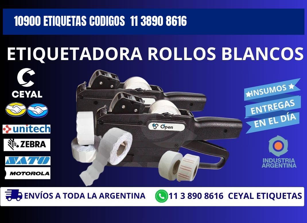 10900 ETIQUETAS CODIGOS  11 3890 8616