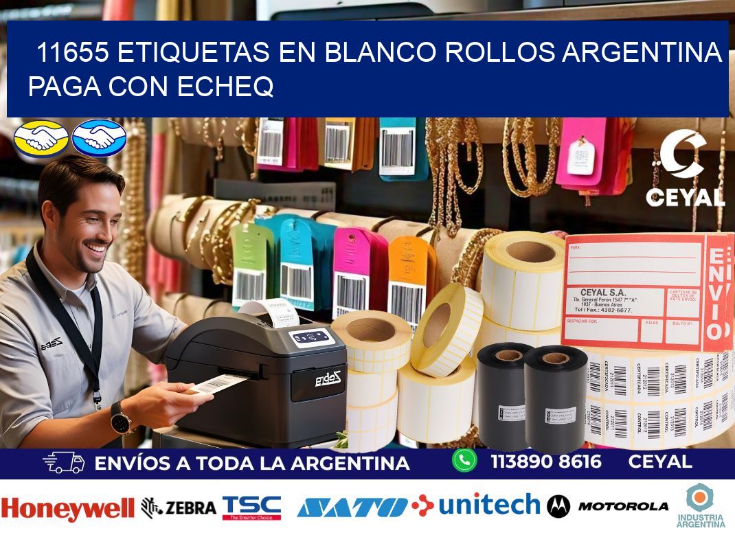 11655 ETIQUETAS EN BLANCO ROLLOS ARGENTINA PAGA CON ECHEQ