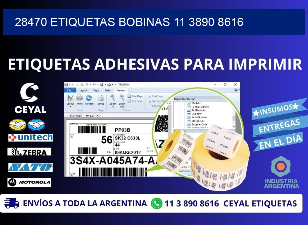 28470 ETIQUETAS BOBINAS 11 3890 8616