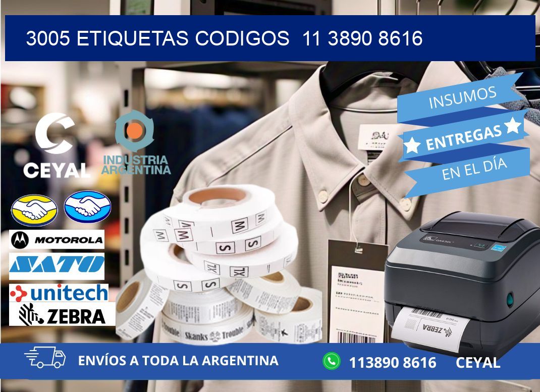 3005 ETIQUETAS CODIGOS  11 3890 8616