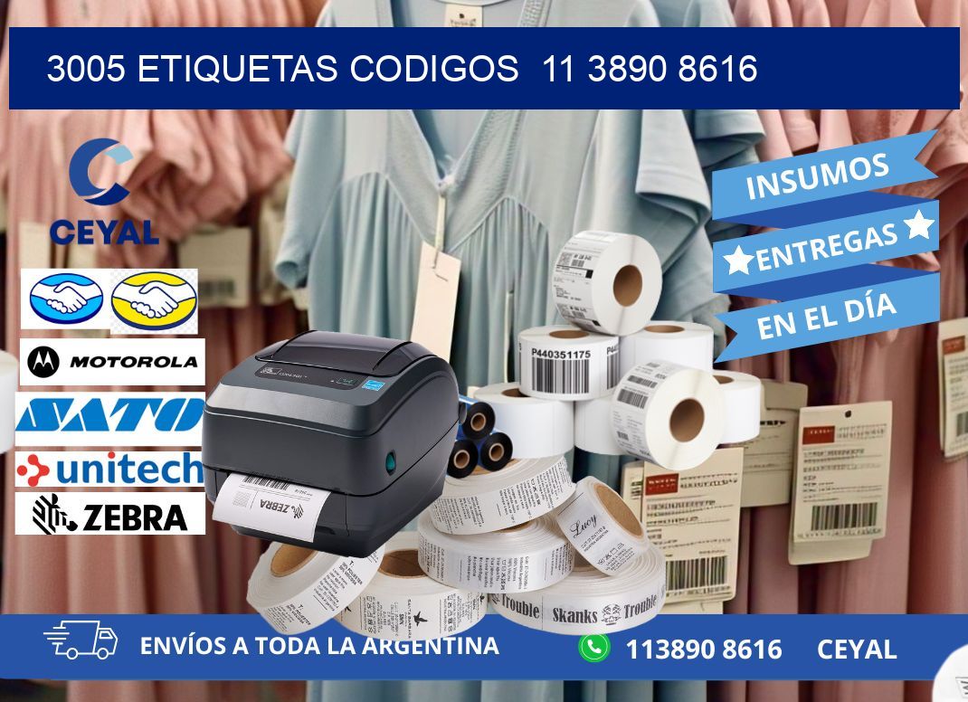 3005 ETIQUETAS CODIGOS  11 3890 8616