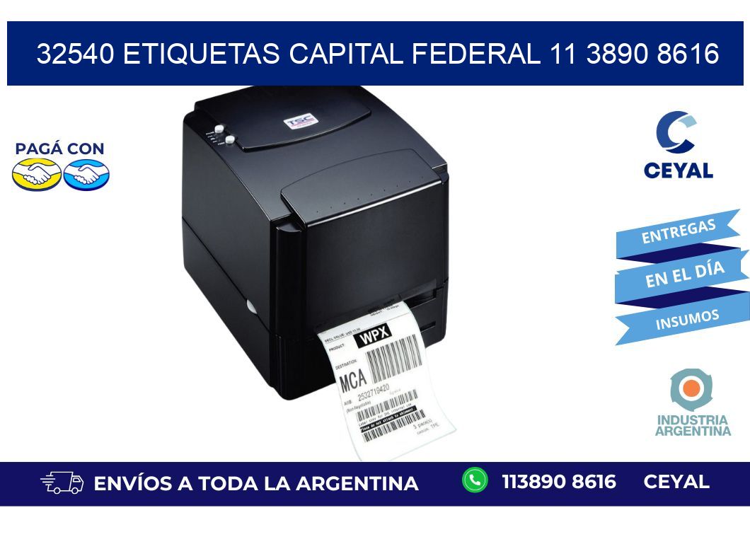 32540 ETIQUETAS CAPITAL FEDERAL 11 3890 8616