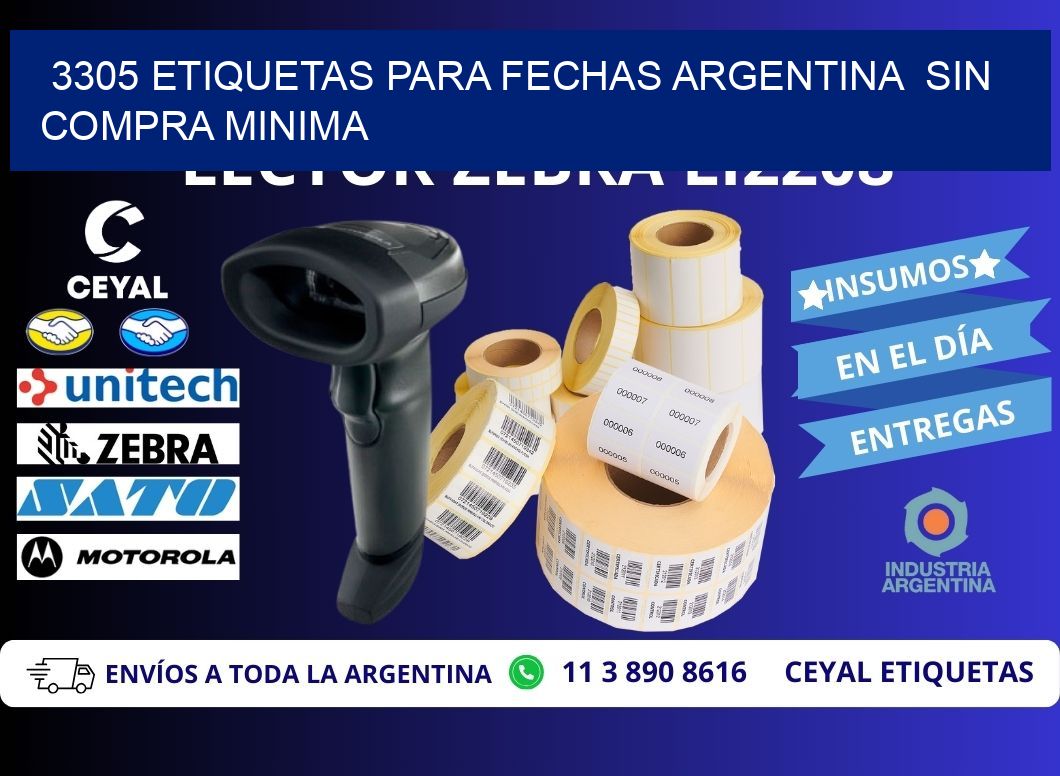 3305 ETIQUETAS PARA FECHAS ARGENTINA  SIN COMPRA MINIMA