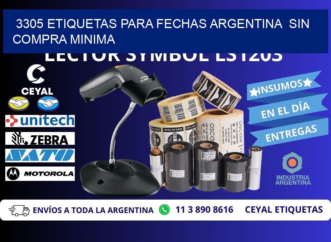 3305 ETIQUETAS PARA FECHAS ARGENTINA  SIN COMPRA MINIMA