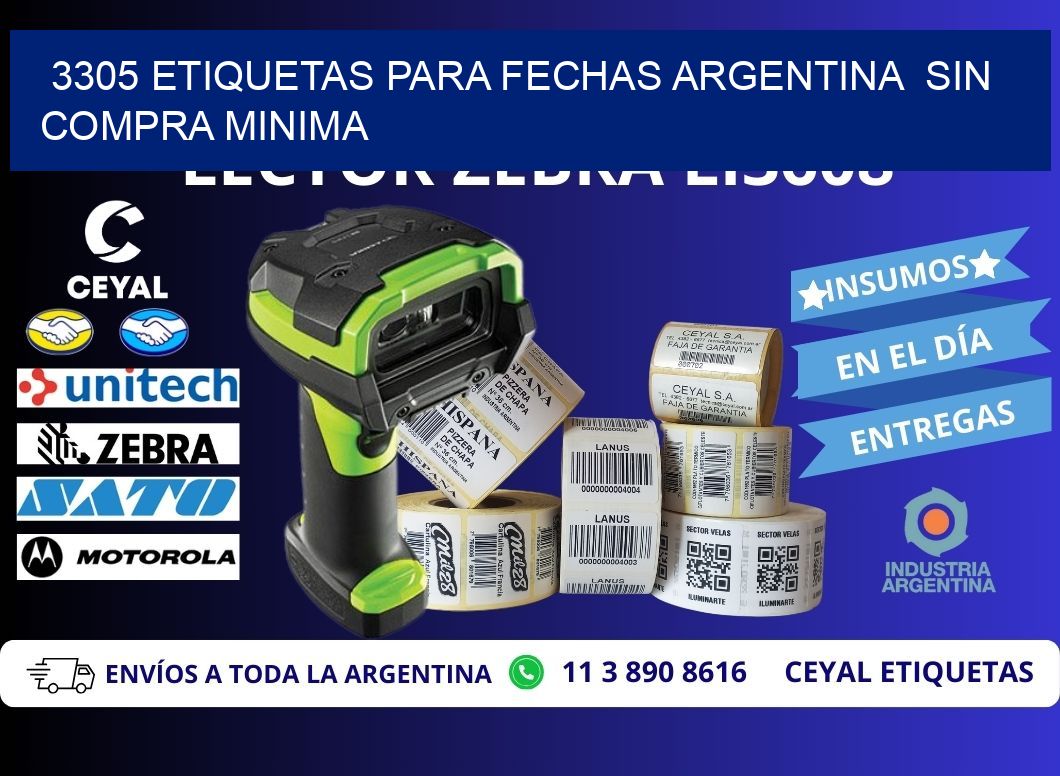 3305 ETIQUETAS PARA FECHAS ARGENTINA  SIN COMPRA MINIMA
