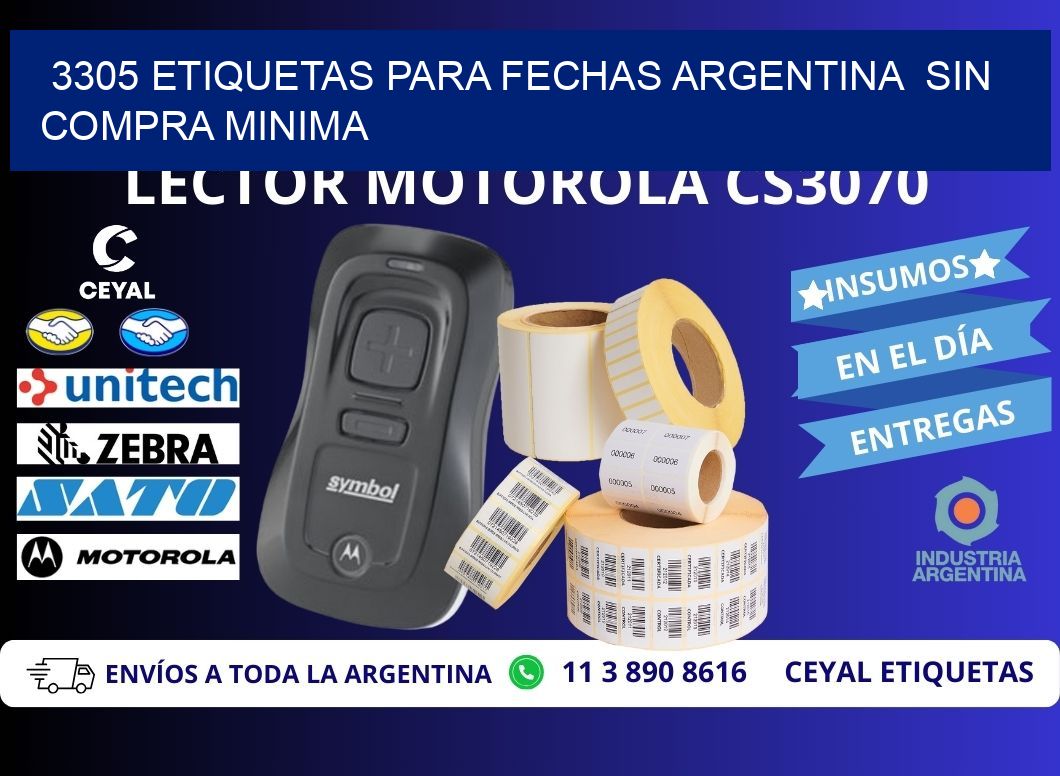 3305 ETIQUETAS PARA FECHAS ARGENTINA  SIN COMPRA MINIMA