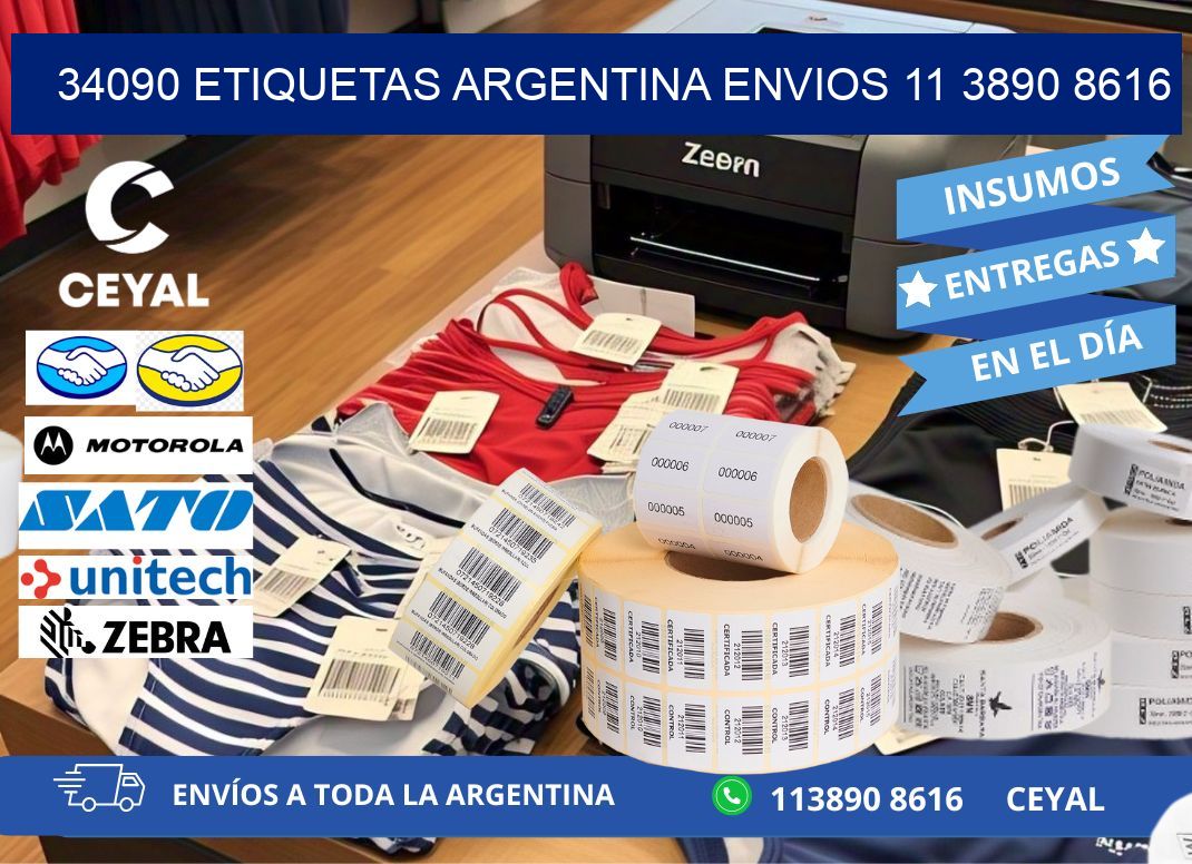 34090 ETIQUETAS ARGENTINA ENVIOS 11 3890 8616